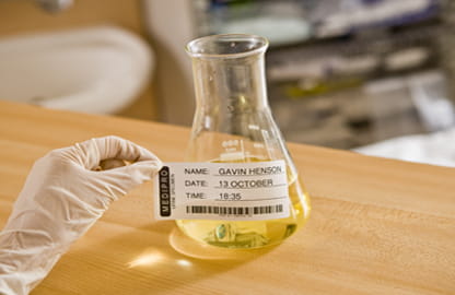 Specimen and Pathology label