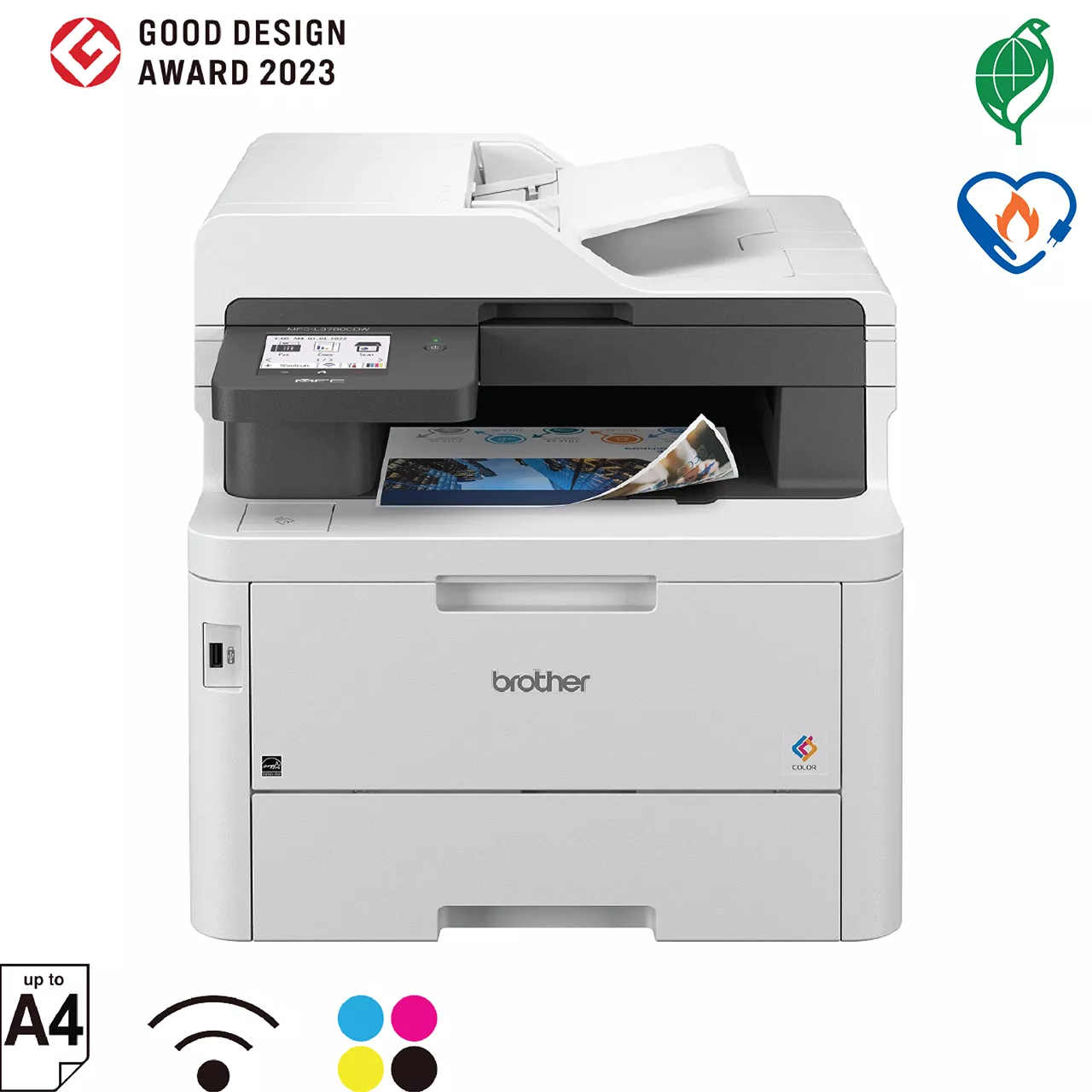 Brother MFC-L3780CDW 彩色雷射印表機 正視圖